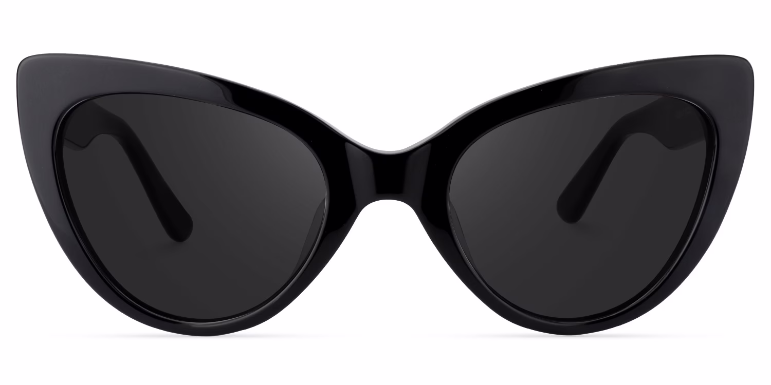 Chic Black Cat Eye Sunglasses with Glossy Finish