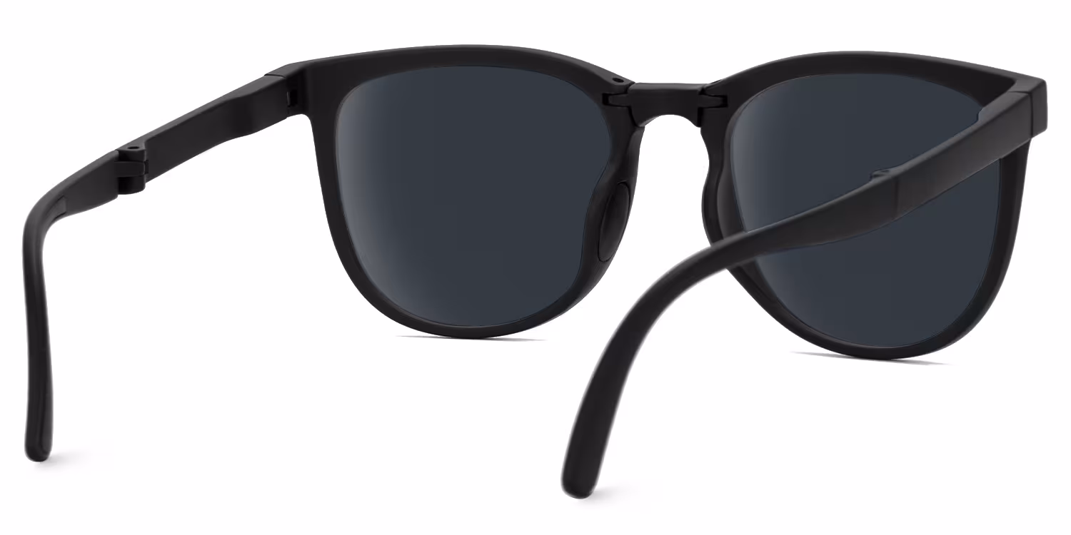 Sleek Black Square Sunglasses with Foldable Temples for Ultimate Convenience